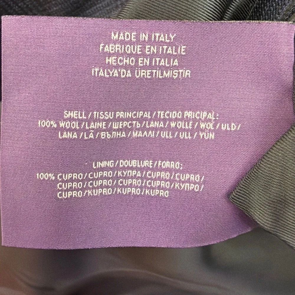 Ralph Lauren‎ Purple Label Mens 44R Blue Glen Plaid Wool Blazer Sport Coat Italy
